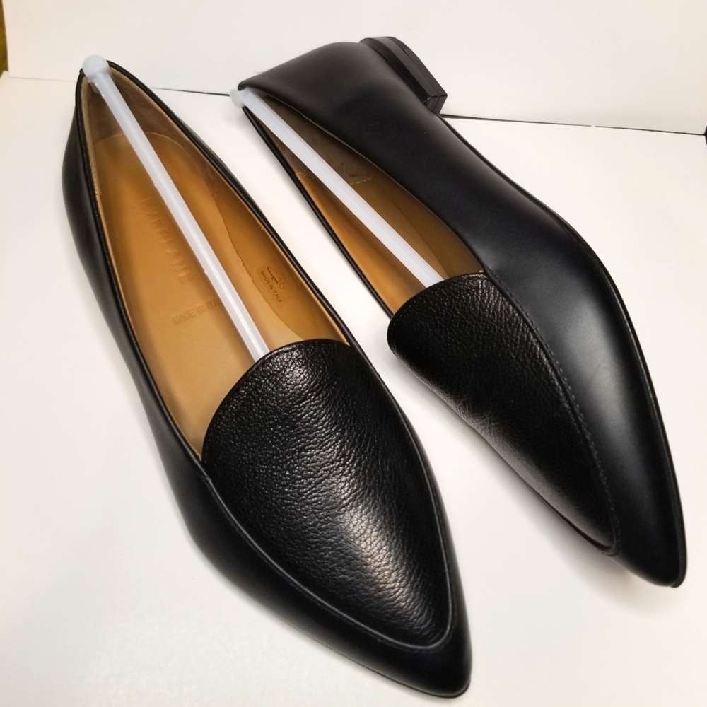 *SOLD* Everlane The Modern Point in Black Leather New Womens Oxfords Flats 6½